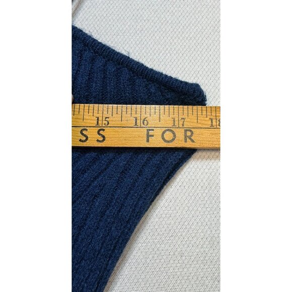 Cider Womens Ribbed Knit Midi Dress XL Blue Spaghetti Straps & Side Slit - Picture 7 of 11